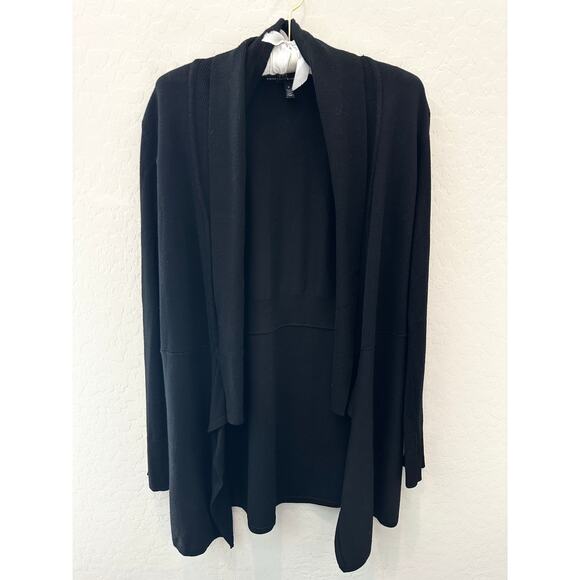 WHITE HOUSE BLACK MARKET Black Open Front Cardigan Soft Lightweight Size Small - Picture 1 of 7